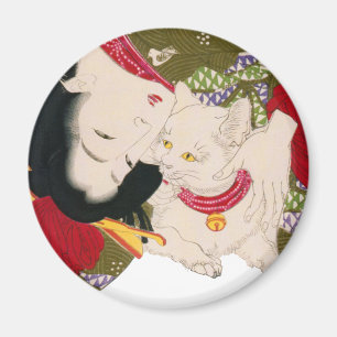 Imán 猫が好き, 芳年 I Love Cats, Yoshitoshi, Ukiyoe
