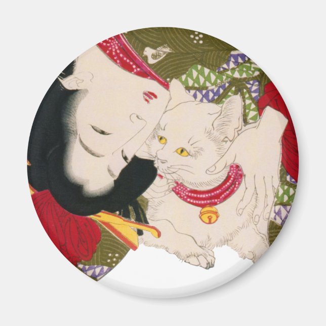 Imán 猫が好き, 芳年 I Love Cats, Yoshitoshi, Ukiyoe (Frente)