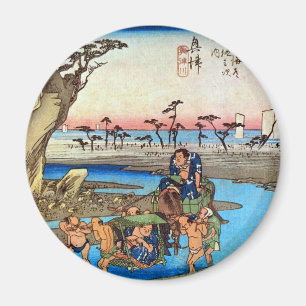 Imán 興 津 宿, 広 Okitsu-juku, Hiroshige, Ukiyo-e