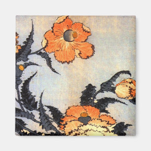 Imán 芥 子 の 花, 北 斎 Poppies, Hokusai, Ukiyoe