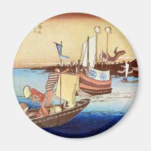Imán 荒 井 宿, 広 Arai-juku, Hiroshige, Ukiyo-e