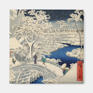 Imán 雪 の 太 鼓 橋, 広 puente de tambor nevado, Hiroshige, U