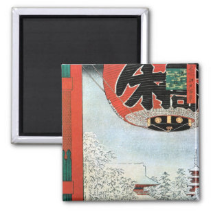 Imán 雪 の 浅 草, 広 Nieve 重 en Asakusa, Hiroshige Ukiyoe