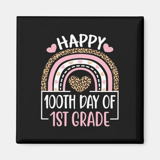 Imán 100º Día De Diversión De Primer Grado 100 Días De  (Frente)