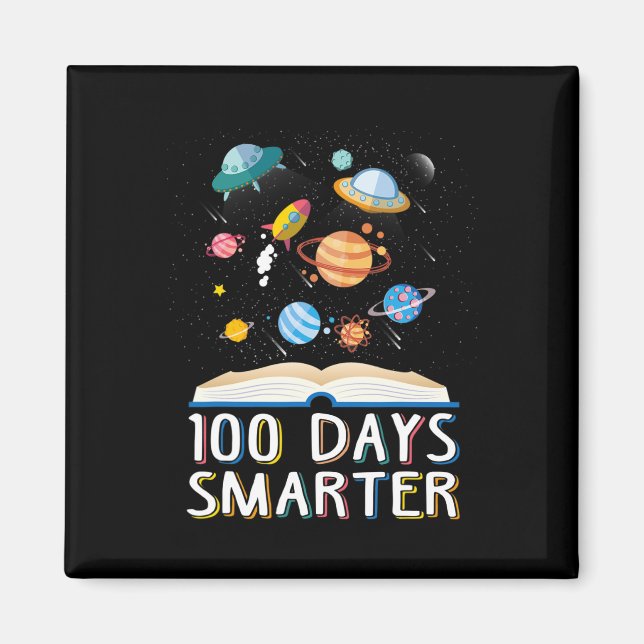 Imán 100º Día De La Escuela 100 Días Libros Más Intelig (Frente)