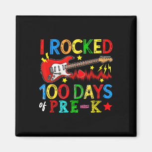 Imán 100º Día De Prek 100 Días Escuela B Guitarra Lover