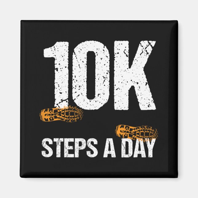 Imán 10000 Steps A Day New Year Health And Fitness Goal (Frente)