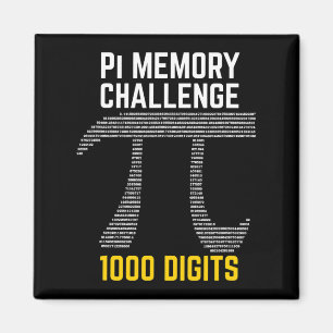 Imán 1000 Dígitos De Pi Memory Challenge - Pi Day