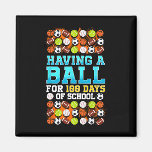 Imán 100.º día de escuela baloncesto fútbol soccer niño