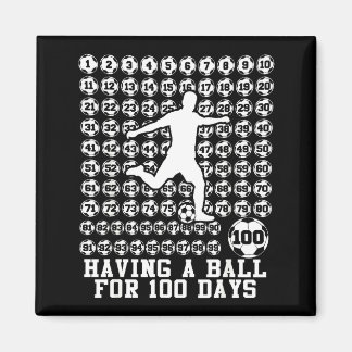 Imán 100 Days Of School Boys Soccer 100th Day Of School