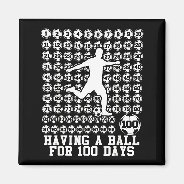 Imán 100 Days Of School Boys Soccer 100th Day Of School (Frente)