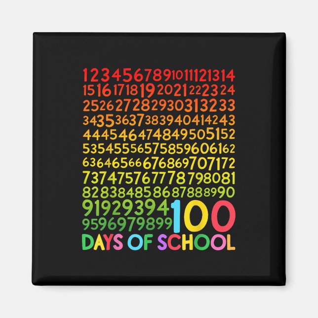 Imán 100° Día De Enseñanza 100 Días Math Num (Frente)