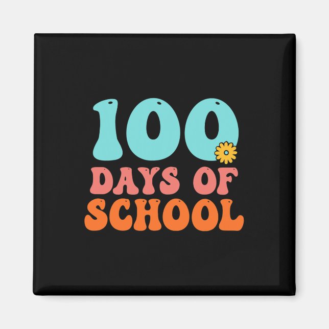 Imán 100° Día De La Escuela 100 Días De Maestra Escolar (Frente)