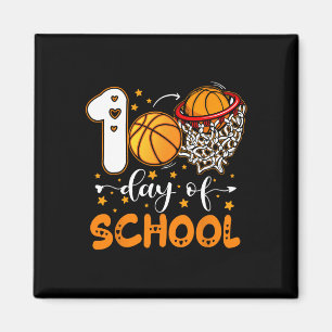 Imán 100° Día De La Escuela Niños De Baloncesto 100 Día
