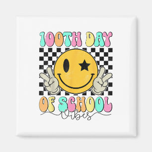 Imán 100° Día De La Escuela Vibes Cute Sonrisa Cara 100
