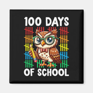 Imán 100° Día De Lápiz Lechuza Maestra Feliz 100 D