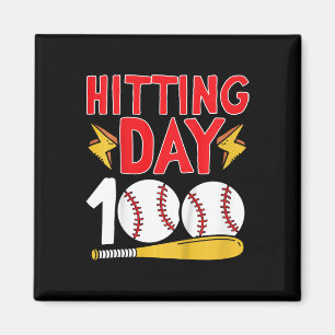 Imán 100° Día Del Béisbol Escolar 100 Días De Escuela