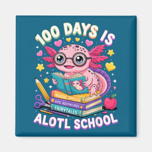 Imán 100 Días Alotl Escuela Arte Adorable