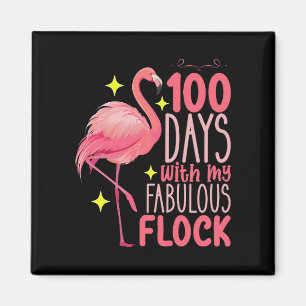 Imán 100 Días Con Mi Fabulosa Escuela Flamingo