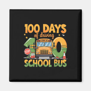 Imán 100 Días Conduciendo Autobuses Escolares Conductor
