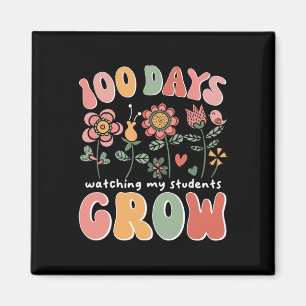 Imán 100 días cultivando flores de boho profesora 100 d