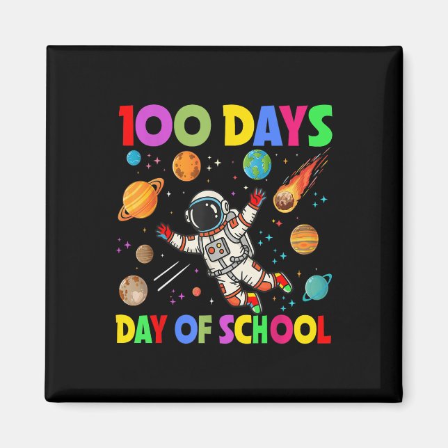 Imán 100 días de astronauta escolar 100 días (Frente)