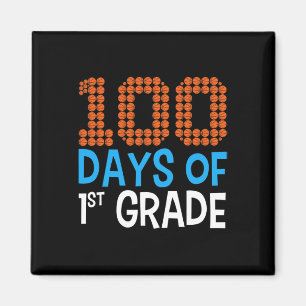 Imán 100 días de baloncesto de primer grado Deporte 100