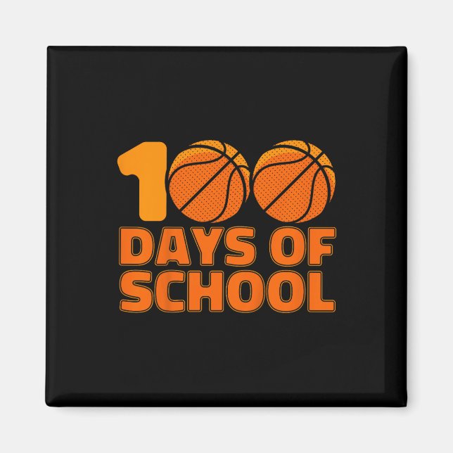 Imán 100 Días De Básquetbol Escolar 100º Día De La Escu (Frente)