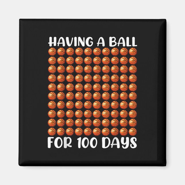 Imán 100 días de básquetbol escolar 100 días (Frente)