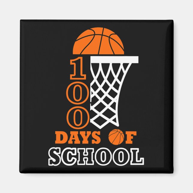 Imán 100 Días de Básquetbol Escolar 100 días de sc (Frente)