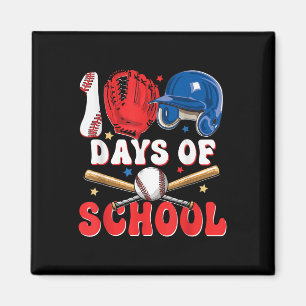 Imán 100 Días De Béisbol Escolar 100 Días Para Niños