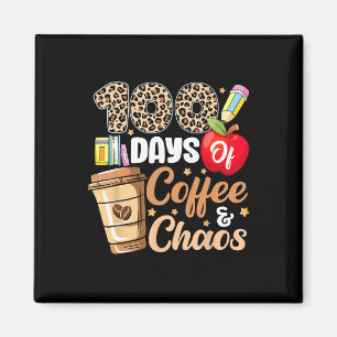 Imán 100 Días De Café Y Leopardo Caos 100 Días De Té