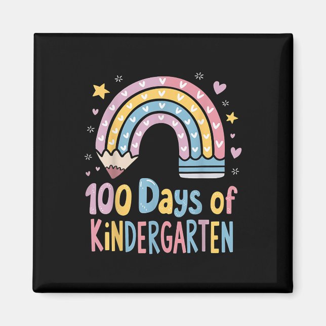 Imán 100 días de Chicas de camisas infantiles (Frente)