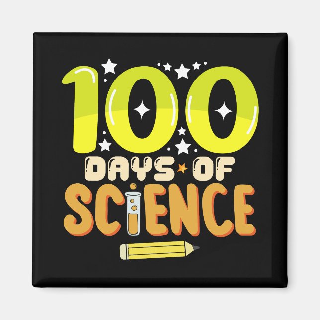 Imán 100 días de ciencia 100 días de maestro escolar (Frente)