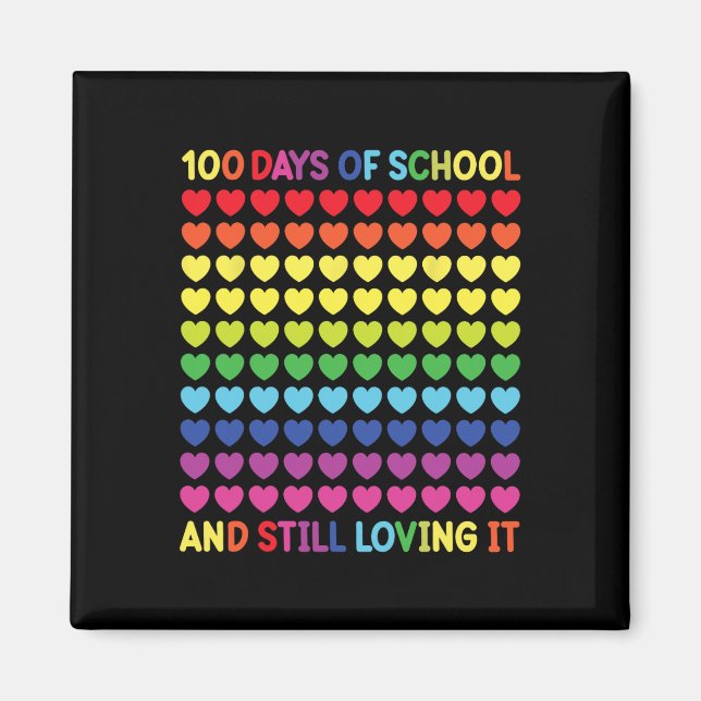 Imán 100 días de clases, profesores de corazón y niños  (Frente)