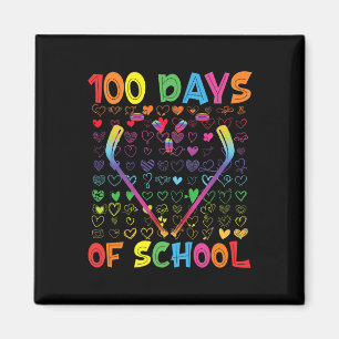 Imán 100 Días De Colegio Palos De Hockey Sobre Hielo Ni