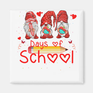 Imán 100 Días De Curso Escolar Gnomes Aprendizaje Virtu