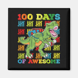 Imán 100 Días De Dinosaurio T Rex Impresionante 100 Esc