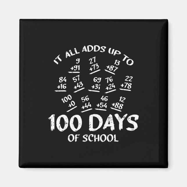 Imán 100 Días De Enseñanza De Matemáticas Escolares Gua (Frente)