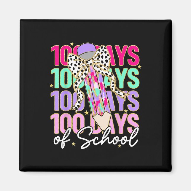Imán 100 Días De Enseñanza Escolar 100 Días De Escuela (Frente)