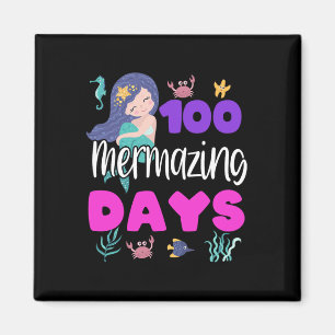 Imán 100 Días De Escolar Sirenita Cute Profesor Estudia