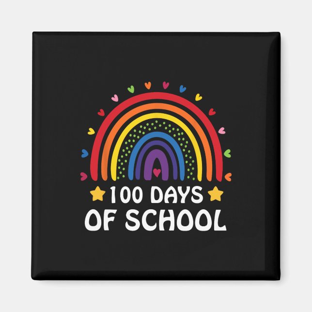 Imán 100 días de escuela 100 días leopardo arcoiris (Frente)