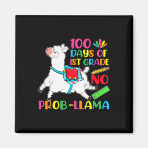 Imán 100 Días De Escuela 1er Grado No Probllama Llama