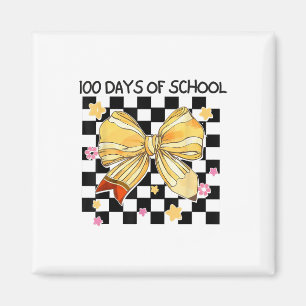 Imán 100 Días De Escuela, Coquette Bow Kindergarten Tea