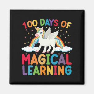 Imán 100 Días De Escuela De Aprendizaje Mágico Unicorni