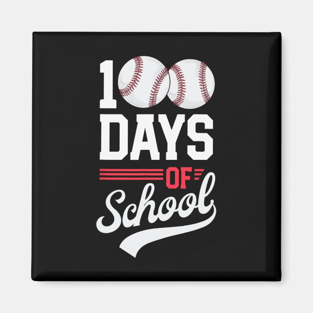 Imán 100 días de escuela de béisbol 100 días niños (Frente)