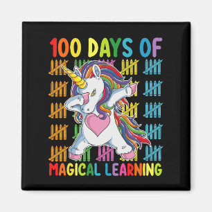 Imán 100 Días De Escuela De Unicornios De Aprendizaje M