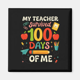 Imán 100 Días De Escuela Mi Maestro Sobrevivió 100 Días
