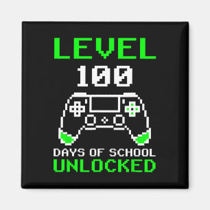 Imán 100 Días De Escuela Niños De Videojuegos Jugadores