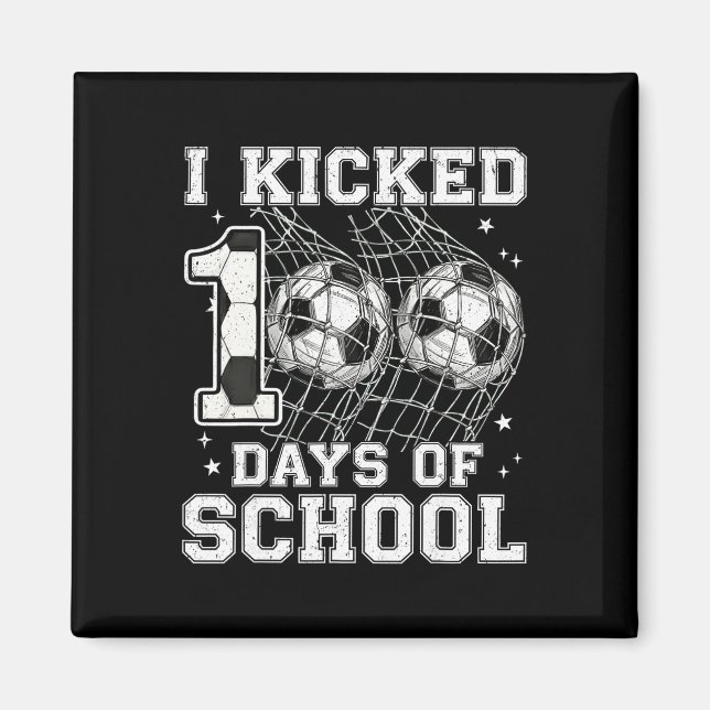 Imán 100 Días De Escuela Pateé Fútbol 100º Día De Coleg (Frente)